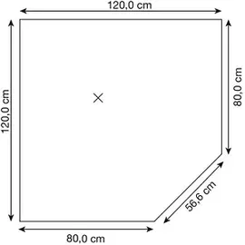 Hammerbacher Verbindungsplatte höhenverstellbar Akandia eiche, Trapezform 120,0 x 80,0 x 68,0 - 76,0 cm