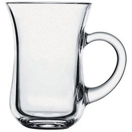 Pasabahce 55411 Keyif Türkische Teegläser mit Henkel, 145ml, Glas, transparent, 6 Stück
