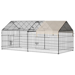 PawHut Freilaufgehege, 220 x 103 x 103 cm, geeignet für Kleintiere  - schwarz | beige