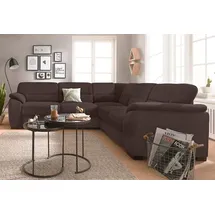sit&more Ecksofa »Montego L-Form« wahlweise mit Bettfunktion und Schubkasten, braun