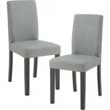 [en.casa] Esszimmerstuhl Hamburg 2er Set Textil Hellgrau