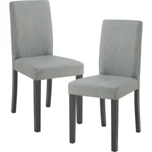 [en.casa] Esszimmerstuhl Hamburg 2er Set Textil Hellgrau
