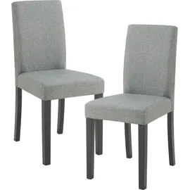 [en.casa] Esszimmerstuhl Hamburg 2er Set Textil Hellgrau
