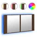 vidaXL LED-Spiegelschrank Braun Eichen-Optik 90x12x45 cm Acryl