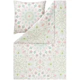 Estella Bio Mako Satin Bettwäsche Jamiro Gras Mandala Kreise Orient grün - BL 135x200 cm