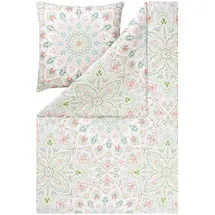 Estella Bio Mako Satin Bettwäsche Jamiro Gras Mandala Kreise Orient grün - BL 135x200 cm