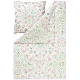 Estella Bio Mako Satin Bettwäsche Jamiro Gras Mandala Kreise Orient grün - BL 135x200 cm