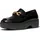 FitFlop F-luma Damen-Slipper aus Leder, mit Keilabsatz, Chunky-Snaffle, Schwarz, 7 - 38 EU