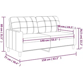 vidaXL 2-Sitzer-Sofa Dunkelgrau 140 cm Stoff
