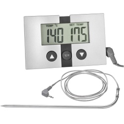 Küchenprofi Easy Digital Thermometer, Bratenthermometer mit Ziffer, langem Messkabel und wählbarer Anzeige, Maße: 6,5 x 9,5 x 2,5 cm