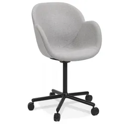Bürostuhl mit Armlehnen Grau Metall Textil | Schreibtischstuhl Gepolstert | Drehstuhl mit Rollen | Modernes Design | Kadima Design