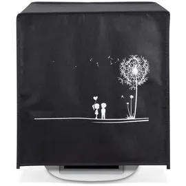 kwmobile Hülle kompatibel mit Thermomix TM5 / TM6 - Küchenmaschine Abdeckhaube - in Weiß Schwarz Pusteblume Love