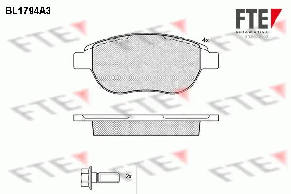 FTE Bremsbelagsatz, Scheibenbremse 9010364 Vorderachse für Peugeot Citroën (DF-PSA)
