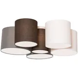 Qazqa - Modern Deckenleuchte I Deckenlampe I Lampe I Leuchte weiß grau und braun 6-Licht - MultiDrum mit Schirm I Wohnzimmer I Schlafzimmer - mind. 14 Tage Rückgaberecht - Bunt