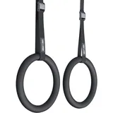 Gorilla Sports GORILLA SPORTS® Turnringe - 2X Gurte und 2X Trainingsringe 23 cm, bis 200kg Belastbar, verstellbaren Buckles Straps, Kunststoff oder Holz - Olympische Gymnastikringe, Gym Rings, Fitness Ringe, Turnen