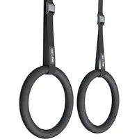 Gorilla Sports GORILLA SPORTS® Turnringe - 2X Gurte und 2X Trainingsringe 23 cm, bis 200kg Belastbar, verstellbaren Buckles Straps, Kunststoff oder Holz - Olympische Gymnastikringe, Gym Rings, Fitness Ringe, Turnen