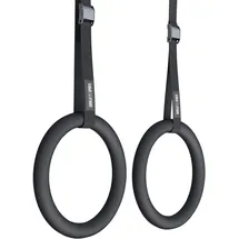 Gorilla Sports GORILLA SPORTS® Turnringe - 2X Gurte und 2X Trainingsringe 23 cm, bis 200kg Belastbar, verstellbaren Buckles Straps, Kunststoff oder Holz - Olympische Gymnastikringe, Gym Rings, Fitness Ringe, Turnen