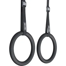 Gorilla Sports GORILLA SPORTS® Turnringe - 2X Gurte und 2X Trainingsringe 23 cm, bis 200kg Belastbar, verstellbaren Buckles Straps, Kunststoff oder Holz - Olympische Gymnastikringe, Gym Rings, Fitness Ringe, Turnen