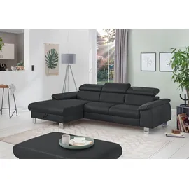 Cotta Eckcouch Kunstleder 2-Sitzer Schwarz