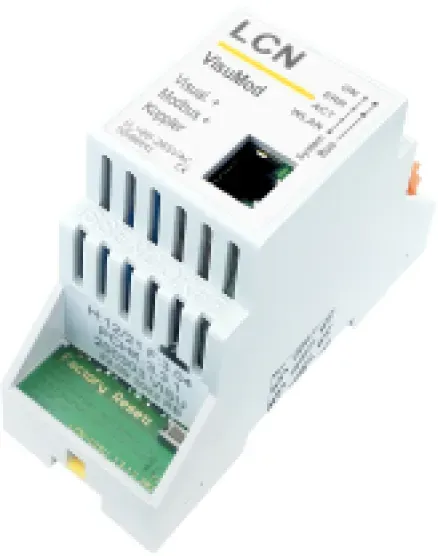 Netzwerk-Koppelmodul mit integrierter Visualisierung und Schnittstelle zu ModBus-IP, LCN-VISUMOD