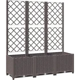 vidaXL Pflanzkübel mit Rankgitter 120 x 40 x 136 cm Braun