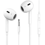 3,5mm In-Ear-Kopfhörer mit Kabel, Kopfhörer mit Kabel Ohrhörer mit Mikrofon und Lautstärkeregler mit 3,5mm Klinkenstecker geräuschisolierend für iPhone Samsung Huawei Android Smartphone Laptop MP3