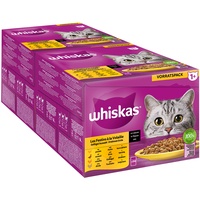 Whiskas 96x 85g Megapack Whiskas 1+ Adult Frischebeutel Geflügel Auswahl in Sauce Katzenfutter nass