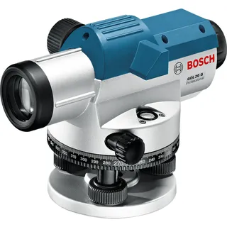 Bosch Professional Optisches Nivelliergerät GOL 20 G mit Baustativ BT160, Messstab GR 500 - im Koffer