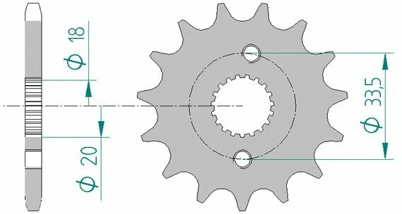 AFAM Standaard stalen tandwiel 20211 - 420, 65 mm