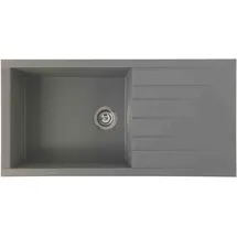 Respekta Houston links Einbauspüle mineralite betongrau 1000 x 500 mm Handbetätigung