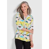 GOLDNER Viskose-Tunika mit 3/4-Arm und multicolorem Druck in gelb / schwarz / gemustert | Gr.: 42