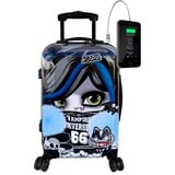 TOKYOTO Kinderkoffer Kinder-Trolley für Mädchen & Jungen 55x35x20 cm/Koffer Handgepäck Hartschalenkoffer, Reisekoffer klein Reisetasche Kinder mit TSA-Schloss & USB-Anschluss Vampire Girl