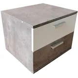 Hti-Living Nachtschrank Nina 45 x 38 x 38 cm Grau/Weiß