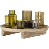 Bloomingville Teelichthalter Sanga Glas Beige/Grün