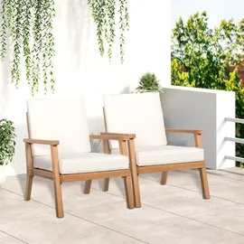 Outsunny 2er-Set Gartensessel 66 x 77,5 x 74,5 cm beige/braun