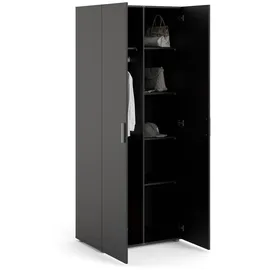 VCM ebuy24 Kleiderschrank 2 Türen mattschwarz.