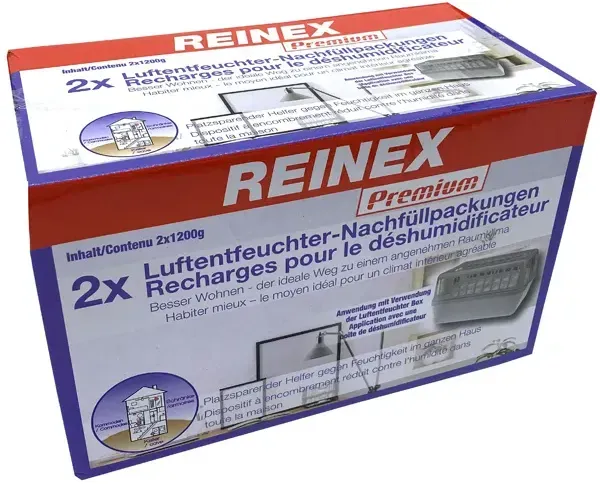 Luftentfeuchter Reinex XXL Nachfüller 2 x 1,2 kg besser Wohnen - der ideale Weg zu einem angenehmen Raumklima