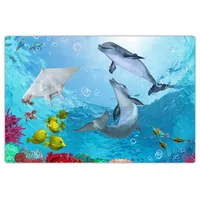 cover-your-desk Schreibtischunterlage für Kinder und Erwachsene Delfine unter Wasser aus hochwertigem Vinyl 60 x 40 cm