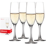 Spiegelau 4-teiliges Champagnerflöten-Set, Sektgläser, Kristallglas, 210 ml, Salute, 4720175
