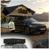 Juskys Autodachzelt Lago 140 x 240 cm Schwarz / Khaki 