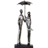 Casablanca by Gilde Dekofigur Skulptur Umbrella, silber (1 St.), Dekoobjekt, Höhe 36 cm, antikfinish, mit Spruchanhänger, Wohnzimmer