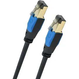 Oehlbach Giga Stream - Cat 8.1 Streaming Netzwerkkabel 40Gbit/s RJ45 3-Fach Schirmung TPE Mantel Twisted Pair - OFC sauerstofffreier Kupfer (Streaming, Gaming, Home Network) - schwarz 5m