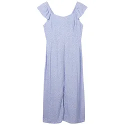 TOM TAILOR DENIM Damen Gemustertes Midikleid, blau, Gemustert, Gr. L
