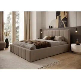 FEDVE Polsterbett Doppelbett Handorf Schlafzimmer Bett Bettkasten 200x200 cm Brown (Anthology 04) - Braun