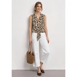 STREET ONE Blusentop mit Bowling-Kragen und Knoten Beige 34