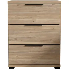 SchlafKONTOR Nachtschrank Smilla 46 x 61 x 42 cm Schwarz