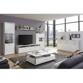 Livetastic Wohnwand Grau, Silberfarben, Weiß , 319x201x52 cm