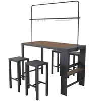 LECO Bar-Sitzgruppe / Gartentheke Elsa 157 cm x 80 cm x 209 cm Anthrazit