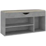 vidaXL Schuhbank mit Kissen Betongrau 104x30x49 cm Holzwerkstoff