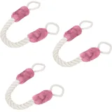 Relaxdays Türkordel 3er Set, Türstopper Klinke, 60 cm lang, Klemmschutz Kinder & Tiere, Tür Seil maritim, beige/rosa